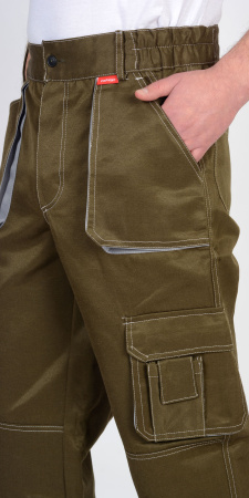 Брюки "CROWN" цв. хаки со св.серым