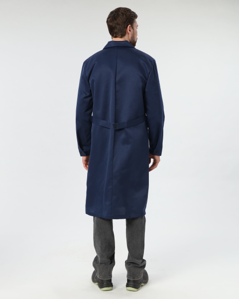 Халат мужской Легион (тк.Смесовая,210), т.синий/васильковый