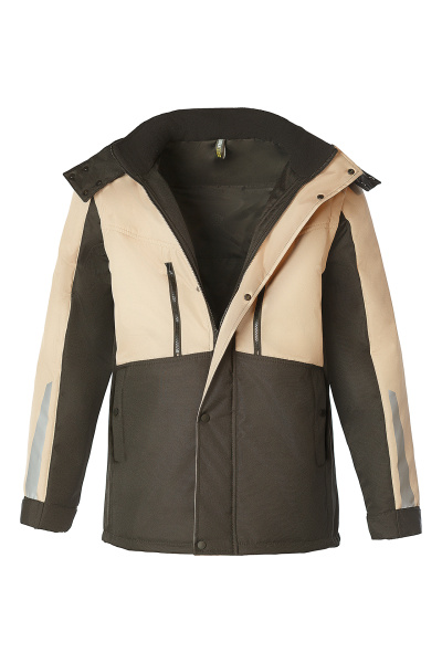 Куртка КОТКРУТ (KOTKRUT) трансформер утепленная черная/бежевая