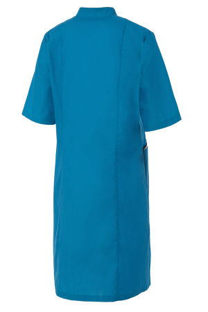 Халат ЭВЕЛИН с коротким рукавом женский бирюза/светло-серый