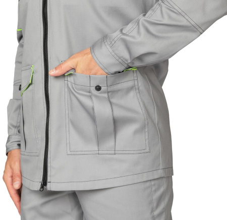 Куртка мужская "Эко-Босс" светло-серая/лимонная