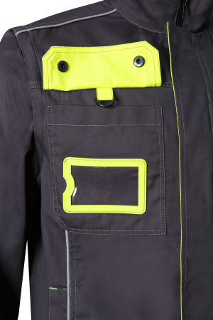 Костюм НЭКСТ (NEXT), куртка с отстегивающимися рукавами, брюки, графит/лимонный