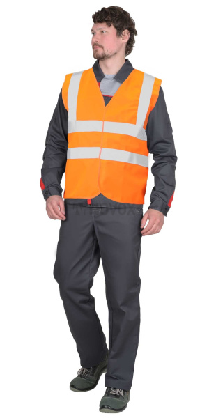 Жилет сигнальный кл.1, 4 СОП (трик.100 гр/м2) оранжевый (ЧЗ)