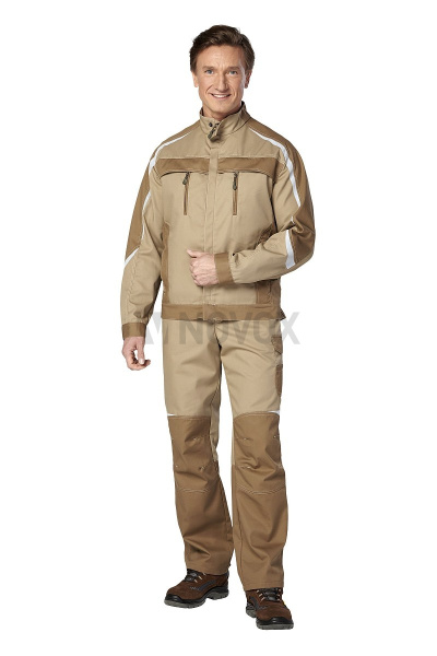 Костюм рабочий мужской летний "Финикс", куртка, брюки, цвет бежевый/темно-бежевый