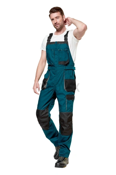 Полукомбинезон рабочий мужской летний "Снейк" цвет темно-бирюзовый/черный