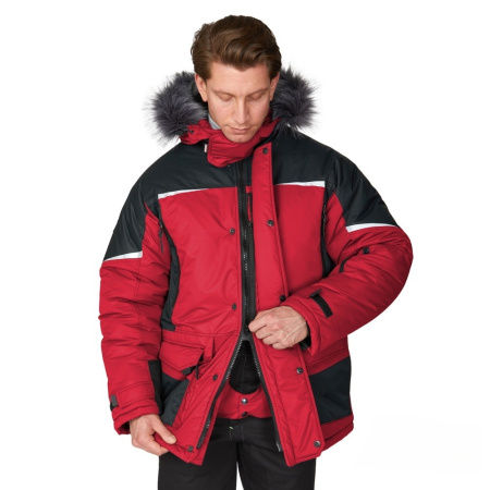 Куртка мужская утеплённая "Сюрвейер" красный/чёрный