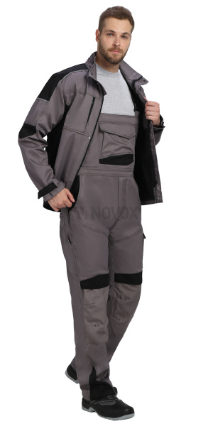 Костюм ЦИТРИН куртка (чз), п/к ср.серый с черным