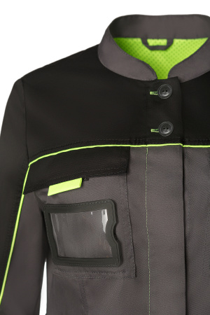 Халат КЛИНПЛЕКС ТЕХНОЛОГ женский черный/графит