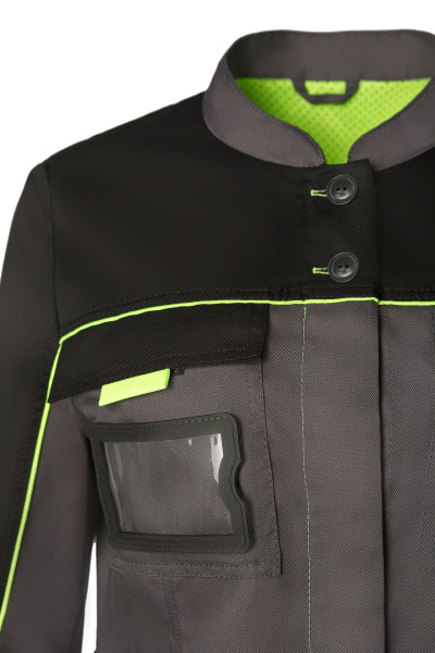 Халат КЛИНПЛЕКС ТЕХНОЛОГ женский черный/графит