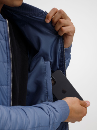 Куртка-бомбер унисекс Warmbridge, синяя (джинс)