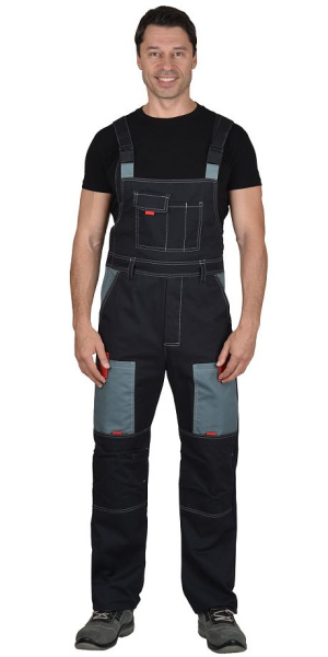 Костюм "Фаворит" куртка, п/к,  т.серый с сер и красной отд., 100% Х/Б, пл. 270 г/кв.м,