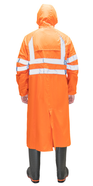 Плащ влагозащитный сигнальный с СОП SIRIUS Профи (225 гр/м2)