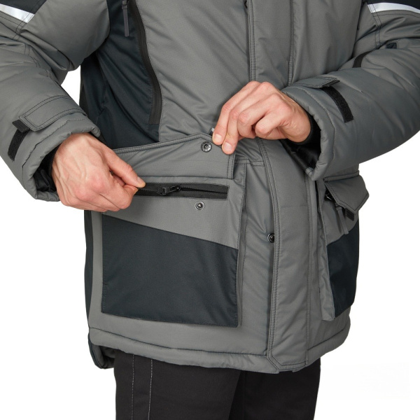 Куртка мужская утеплённая "Сюрвейер" тёмно-серый/чёрный