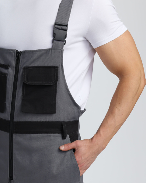 Полукомбинезон Милан NEW CH МВО (тк.Смесовая,270), т.серый/черный