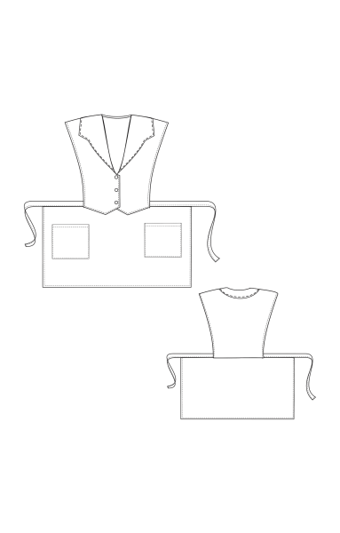 Фартук-жилетка "Маша" синяя