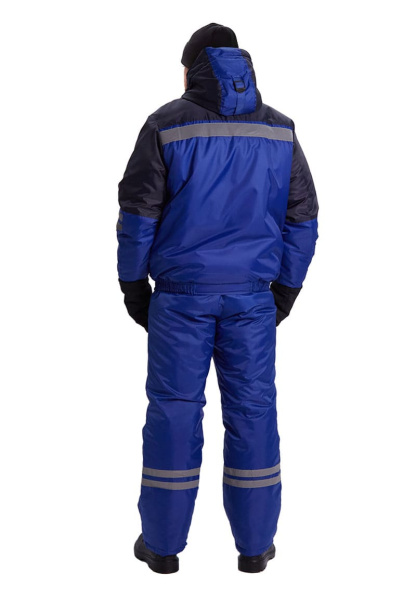 Костюм зимний "СТИМ" куртка/полукомб. цвет: василек/т.синий