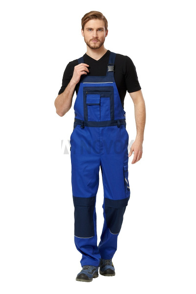 Полукомбинезон рабочий мужской летний "Мегаполис" цвет василек/темно-синий
