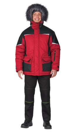 Куртка мужская утеплённая "Сюрвейер" красный/чёрный