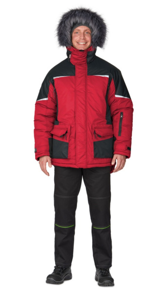 Куртка мужская утеплённая "Сюрвейер" красный/чёрный