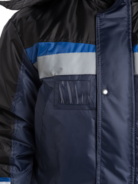 Костюм утепленный "Градус" куртка+п/к, тк. оксфорд, цв.т.синий/черн/василек