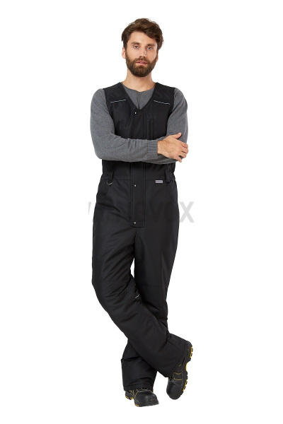 Полукомбинезон рабочий мужской зимний "Дэлф" цвет черный