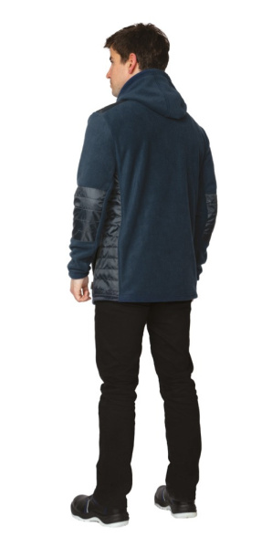 Куртка "Кеми" флисовая с капюшоном тёмно-синяя
