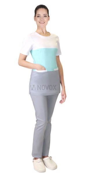 Костюм "РИАНА" женский серый с мятным