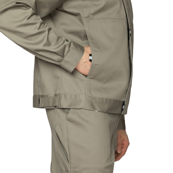 Костюм мужской летний "Профессионал 2 СОП" серо-бежевый/синий (куртка и полукомбинезон)