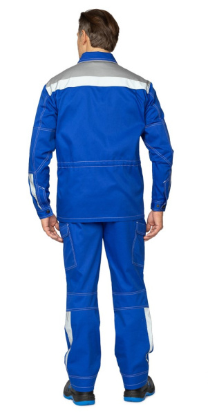 Куртка мужская летняя "Эко-Труд" василёк/светло-серый, СОП