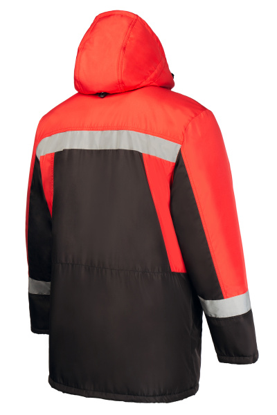 Куртка Марс утепленная черная красная