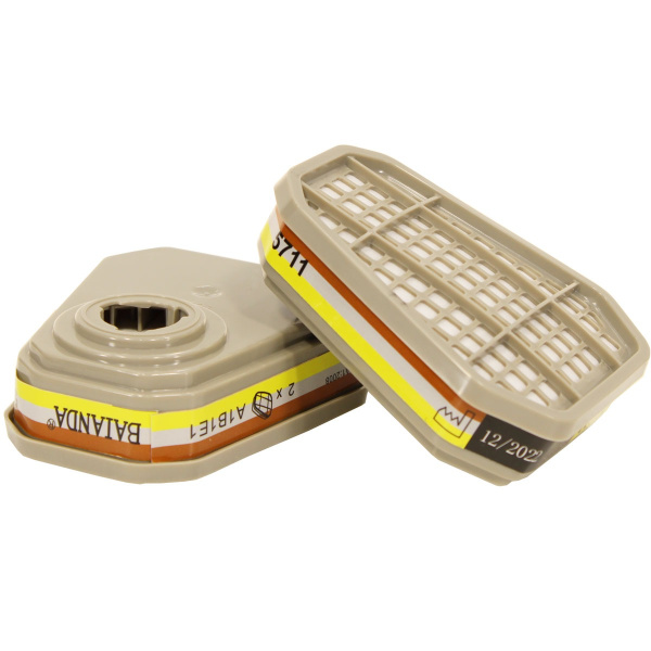 Фильтр для защиты от паров орган. веществ (t>65°С) и неорг. кислых газов BAIANDA 5711 A1B1E1 (2 шт.)