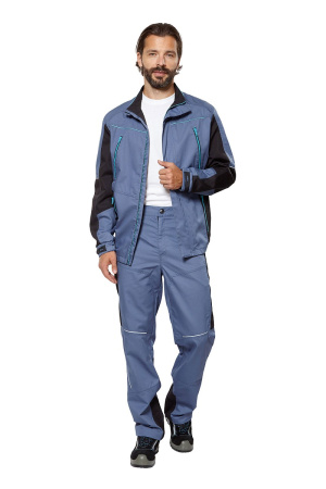 Костюм рабочий мужской летний "Кранц", куртка, брюки, цвет маренго/черный/голубой