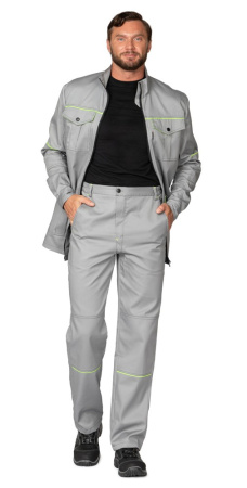 Брюки мужские "Эко-Босс" светло-серые/лимонные