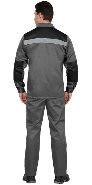 Костюм "СТАНДАРТ" куртка, брюки ср.серый с черным СОП 50мм