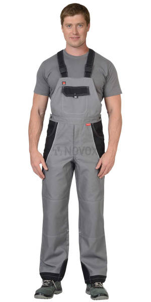 Полукомбинезон "Пекин" серый с черным пл. 280 г/кв.м