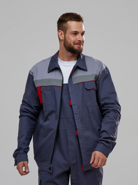 Костюм Флагман-Фаворит-2 СОП UZ (тк.Саржа,250) п/к, т.серый/св.серый