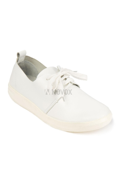 Полуботинки кроссовые арт ШК 09213 3 из натуральной кожи на шнурках, ПУ, белые