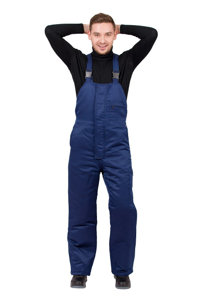 Полукомбинезон рабочий мужской зимний "Прим" цвет темно-синий