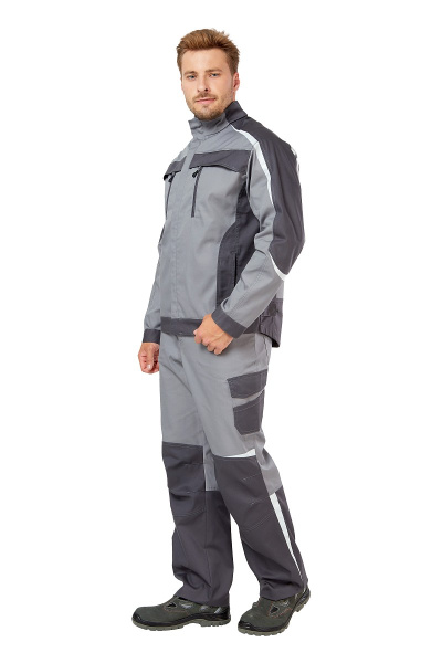 Костюм рабочий мужской летний "Финикс", куртка, брюки, цвет серый/темно-серый