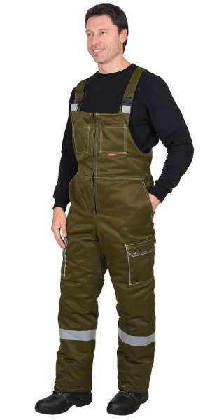 Костюм зимний "ТИТАН" куртка дл., полукомбинезон, цв. хаки