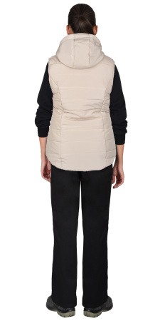 Жилет утепленный с капюшоном УЛЬТРА бежевый, подкладка флис