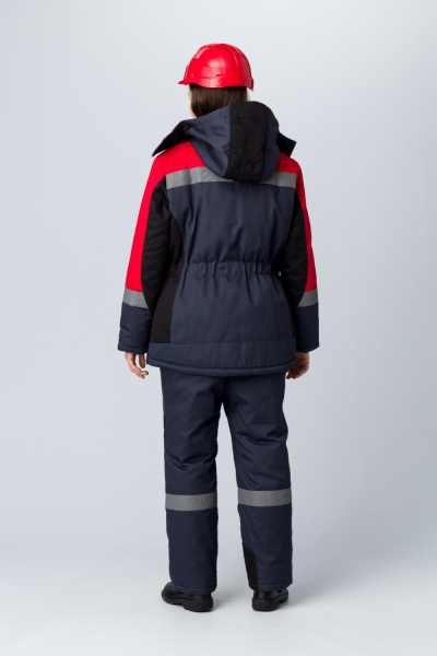 Костюм зимний женский "Вектрон-2" СОП У. (тк.Смесовая,240) п/к, черный/красный/серый