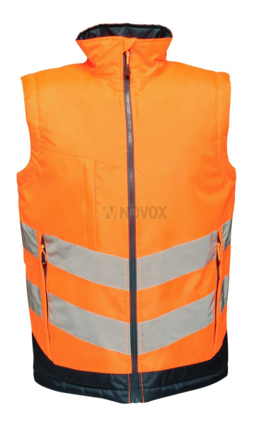Жилет РЕГАТТА ПРОФЕШИОНАЛ ХАЙ-ВИС ПРО ИНСУЛЭЙТИД утепленный сигнальный TRA 840 оранжево-синий