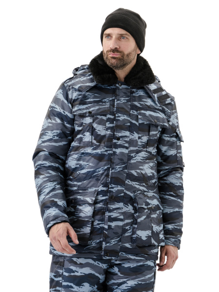 Куртка мужская "Охрана" зимняя кмф серый "вихрь"