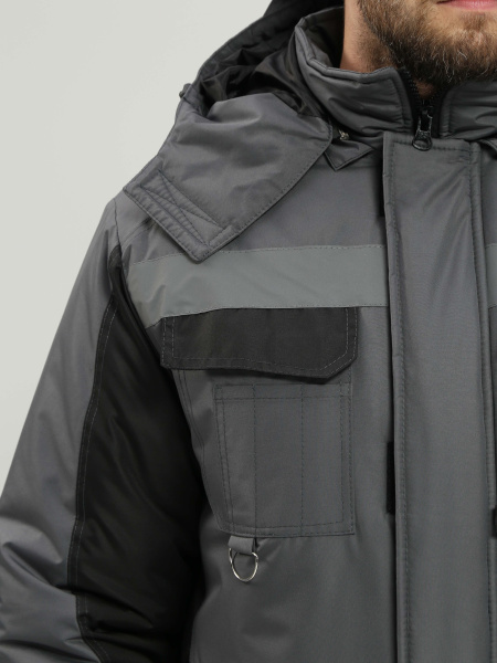 Костюм зимний "Вектрон-2" СОП (тк.Таслан,135) п/к, т.серый/черный