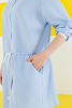 Халат ГВЕНН ЛЮКС ЛИНДРЕД длинный рукав, кнопки женский светло-голубой