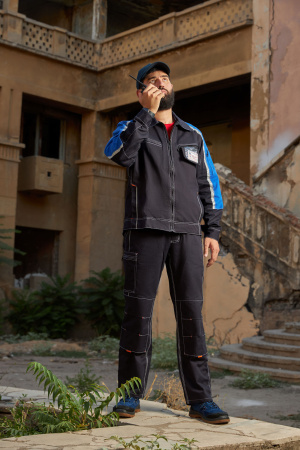 Костюм Джет (тк.Саржа,320) п/к, т.синий/васильковый