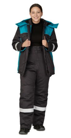 Брюки женские утеплённые "Бренд" тёмно-серые