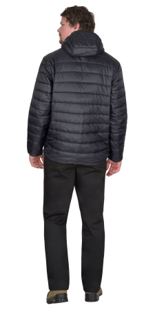 Куртка утепленная АЗИМУТ с капюшоном, черный, тк. Таффета 