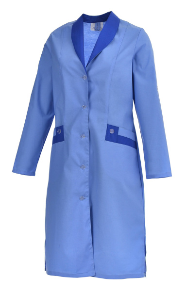 Халат "Радуга" длинный рукав голубой